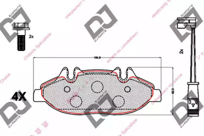 Комплект тормозных колодок DJ PARTS BP2125